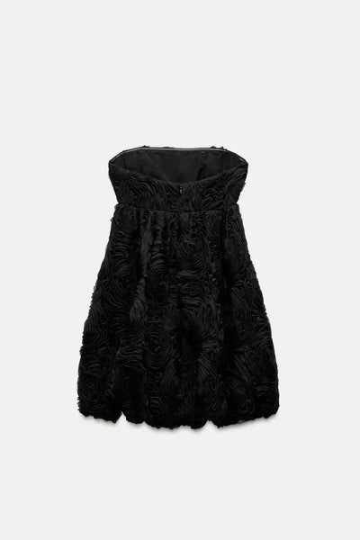 Textured Floral Mini Dress